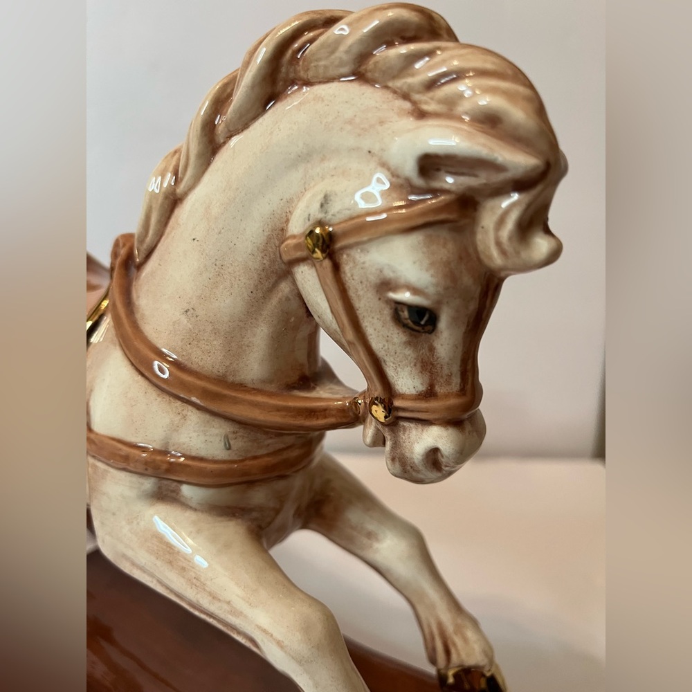Painted Ceramic Rocking Horse Figurine - Picture 6 of 8